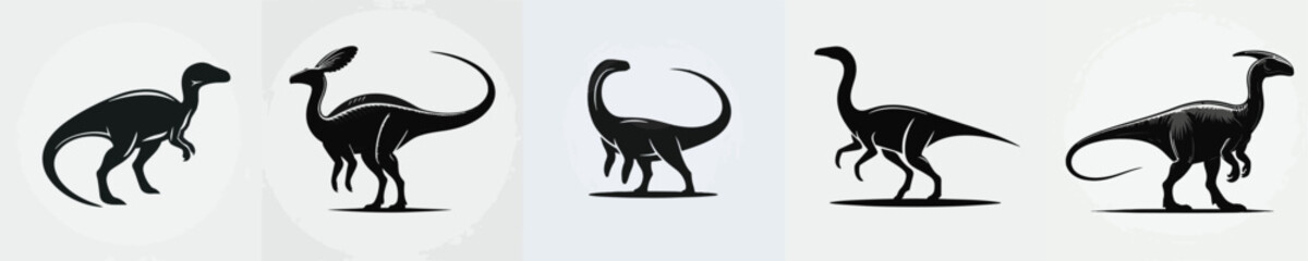 Parasaurolophus Silhouette Vector Illustration © Fajar