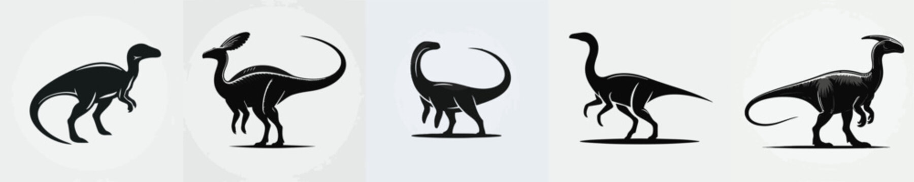 Parasaurolophus Silhouette Vector Illustration