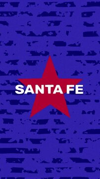 Santa Fe text - United States USA Colors Effect Glitch