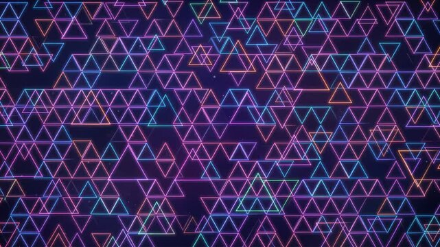 Neon triangle pattern glowing geometric background abstract futuristic energy vibe