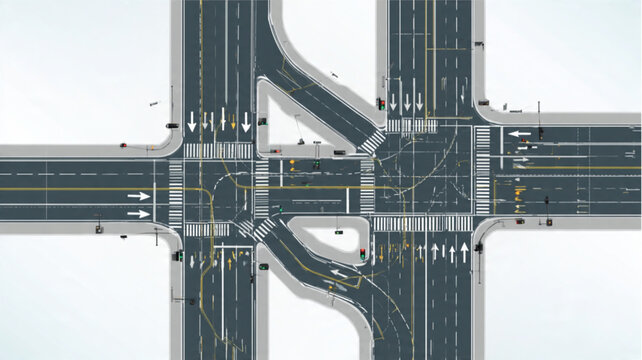 Interchange highway road junction system.