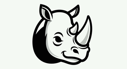 Fototapeta premium Rhino head illustration vector art
