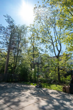 Sunny day for backetball