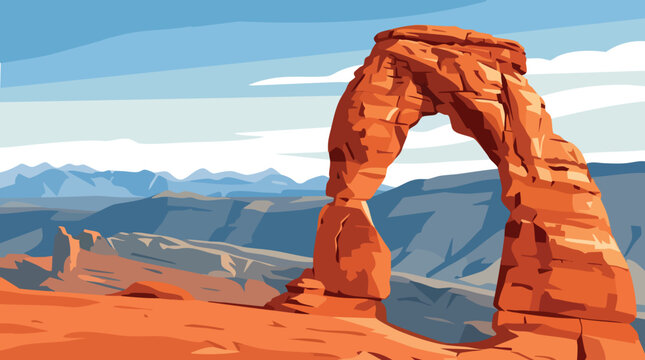 Delicate Arch in Arches National Park Utah sandstone desert desert landscape under sky