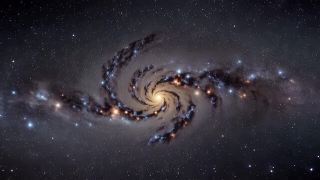 Planet Earth in deep space with stars and galaxy tech animation video