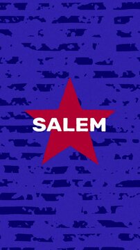 Salem text - USA United States Colors Minimalist Glitch Animation	