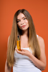 Fototapeta premium Experience the elegance of healthy hair through a captivating hair care portrait