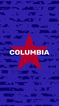 Columbia text - United States USA Colors Effect Glitch