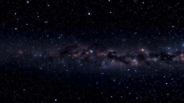 Starry sky with stars and cosmic clouds in space tech animation video