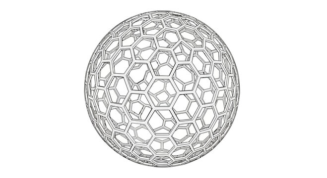 Buckminsterfullerene molecule structure model.