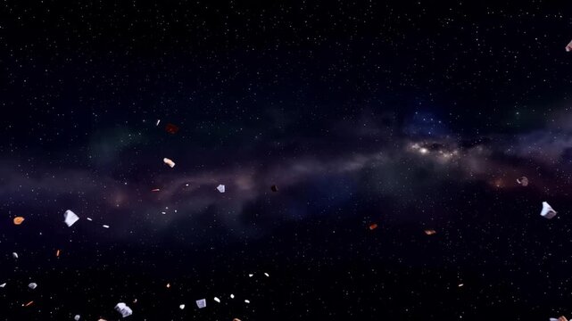 Starry night sky with stars in space tech animation video