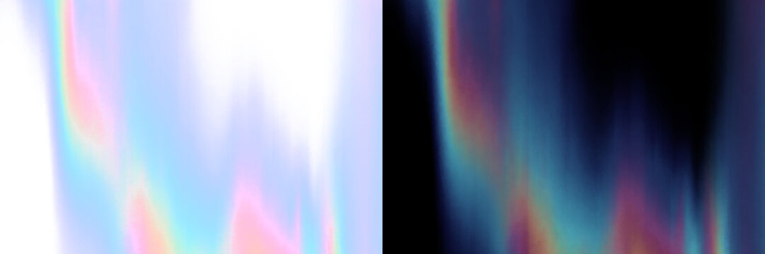 Blue rainbow light leak gradient glow overlay transparent png effect