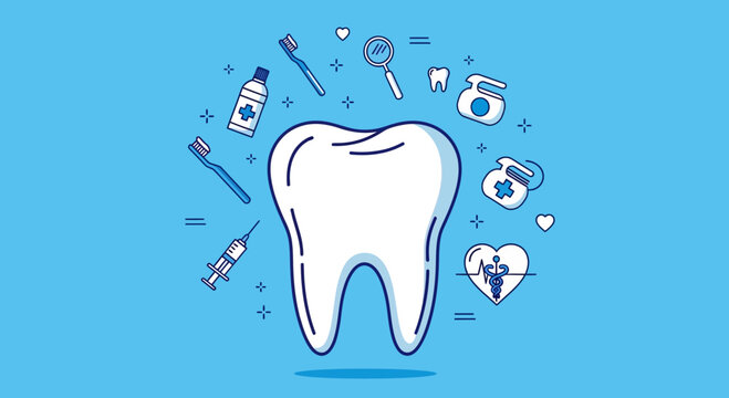 Dental Health Concepts Illustrated with a Focus on Tooth Care and Preventative Practices