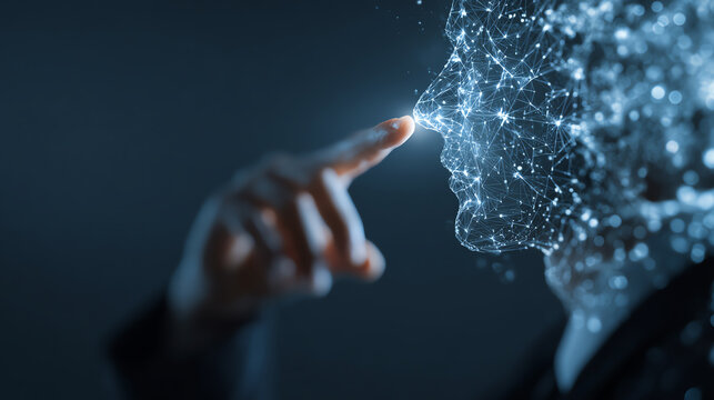 A digital representation of human interactivity, highlighting innovation and futuristic concepts in technology.