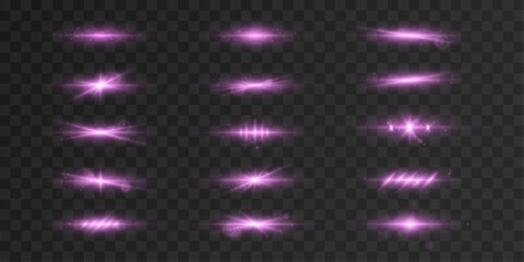 Pink glowing line set with soft neon light and smooth flowing curves. Elegant abstract design for modern visuals. vector  © Ole moda