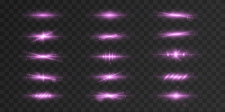 Pink glowing line set with soft neon light and smooth flowing curves. Elegant abstract design for modern visuals. vector
