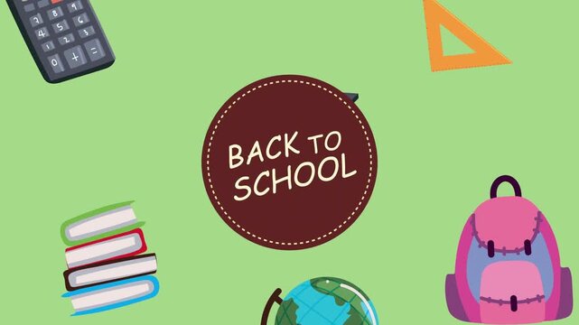 Animated Back to School Motion Graphic with Education Icons