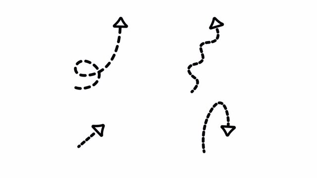 Doodle dashed arrow pointer animation