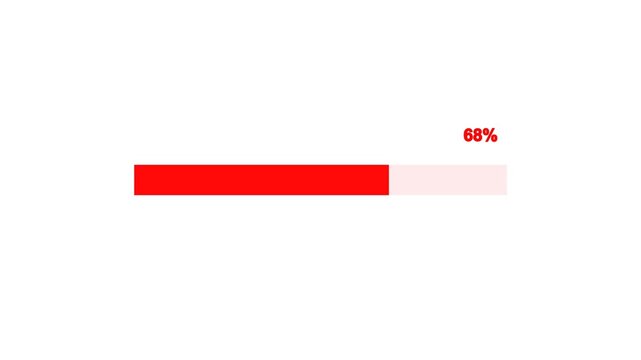 Simple loading bar progress animation isolated on a white background, ideal for UI, app, and web design projects.