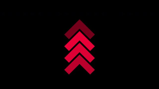 Red up Direction swipe arrow Motion Graphic on black Background, animated looping swipe up arrow pointing