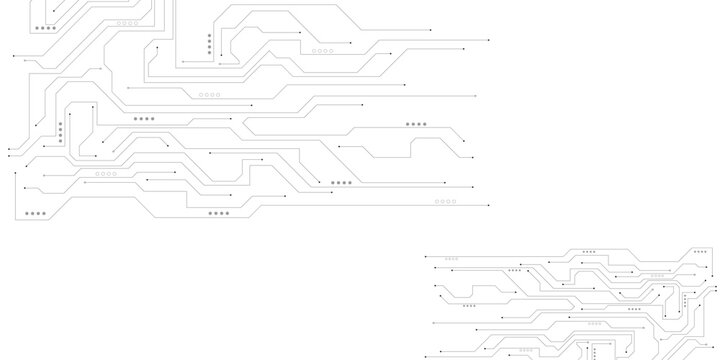 Minimalist circuit board vector pattern, technical motherboard line art background, digital electronic hardware schematic illustration