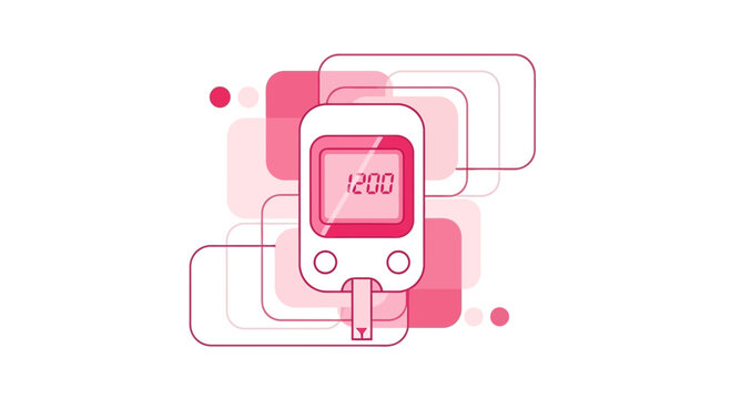Diabetes Monitoring Device Depiction: Insulin Level Reader and Health Illustration