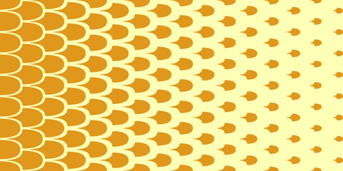 Elegant symmetrical background with gold fish scales pattern shape design vector illustration background design, high quality degital graphics. Perfect for modern artwork © Jamauddin