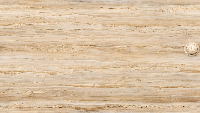 Beige travertine stone slab texture with polished pebble detail