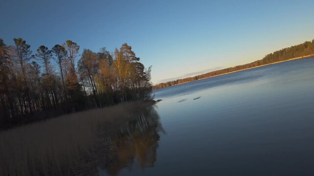 Sunset over the lake