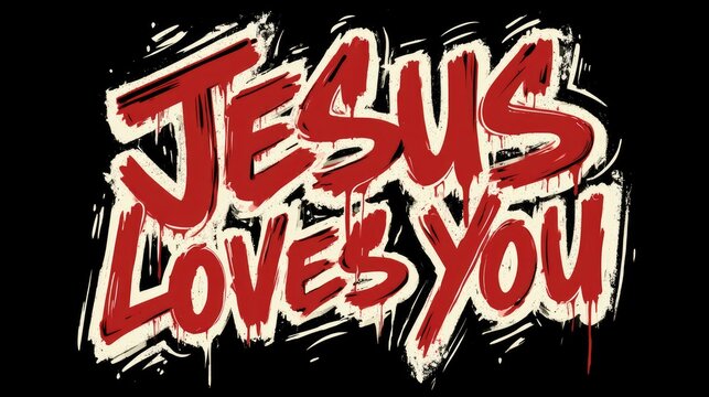 Jesus Loves You In Graffiti