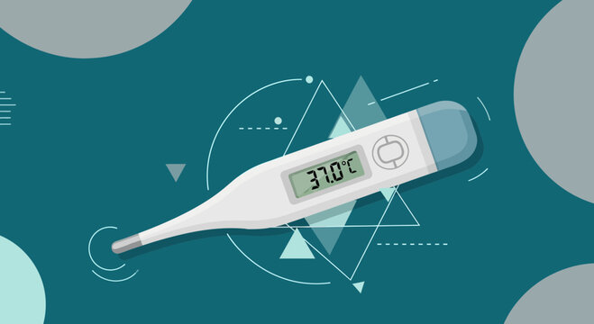 Digital Thermometer Illustrating A Normal Body Temperature For Medical Purposes