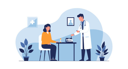 Fototapeta premium Doctor And Patient Performing A Diagnostic Test