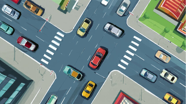 Traffic on a busy city road.