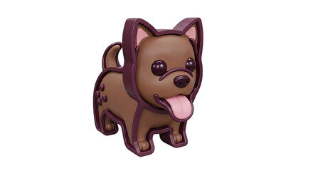 Fototapeta premium 3D Render of a Cute Cartoon Dog Toy