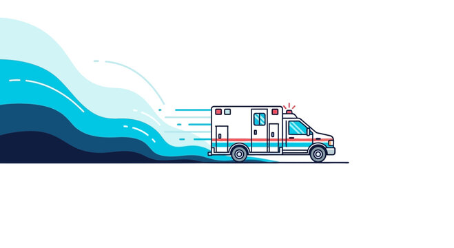 Emergency Medical Response Vehicle Rushing Towards A Crisis Showing Speed Graphic Design