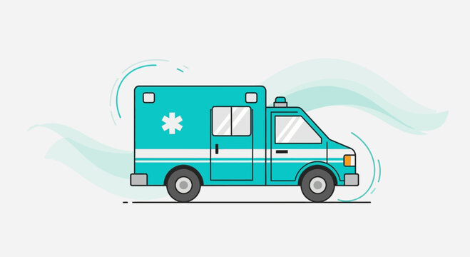 Emergency Vehicle Illustration Representing Rapid Response and Modern Healthcare Service