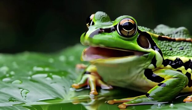 frog on a leaf
