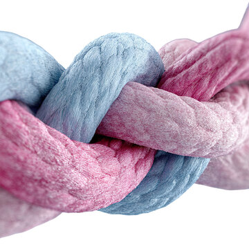 Intertwined Blue and Pink Ropes