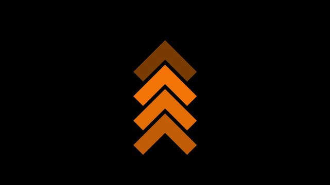Dynamic swipe up  with icon animation small orange arrow up directional, loop motion concept animation
