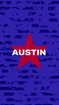 Austin text - United States USA Colors Effect Glitch