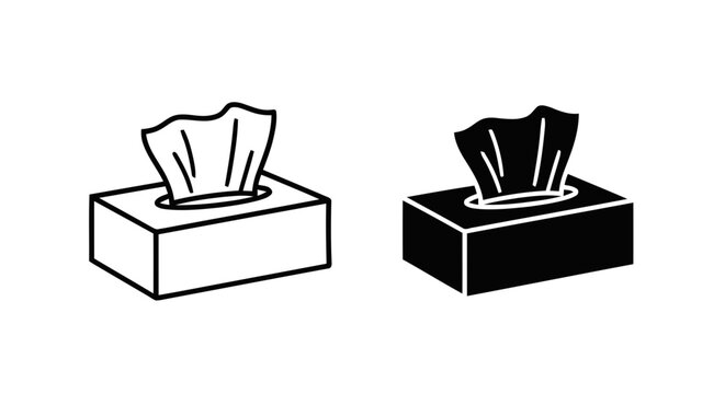 Vector illustration of tissue box icon on a transparent background
