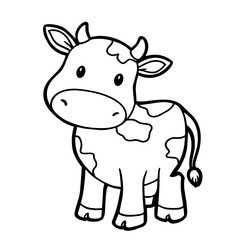 Fototapeta premium Cute cow vector illustration cartoon style