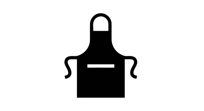 Vector illustration of black apron icon silhouette for cooking and kitchen on a transparent background