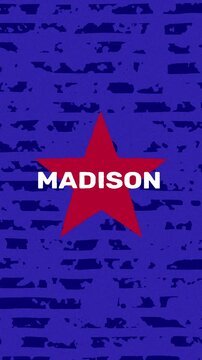 Madison text - United States USA Colors Effect Glitch