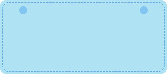 Blue rectangular text box with dotted stitch border vector illustration © 윤미 김