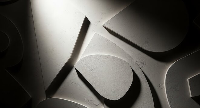 Monochrome layered typography number five closeup.