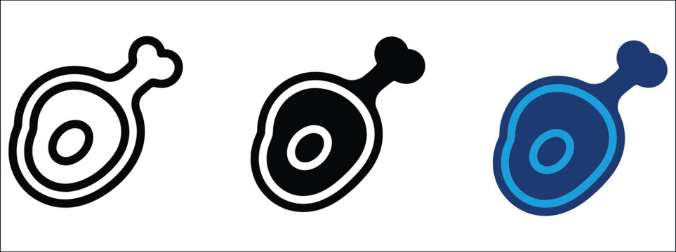 Protein meat sign vector illustration. Minimal food symbol for nutrition, cooking and butchery concept