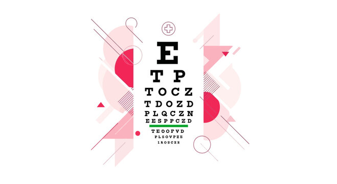 Eye Chart Design With Abstract Elements And Geometric Composition in Minimal Style