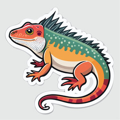 Fototapeta premium Cartoon Iguana Sticker