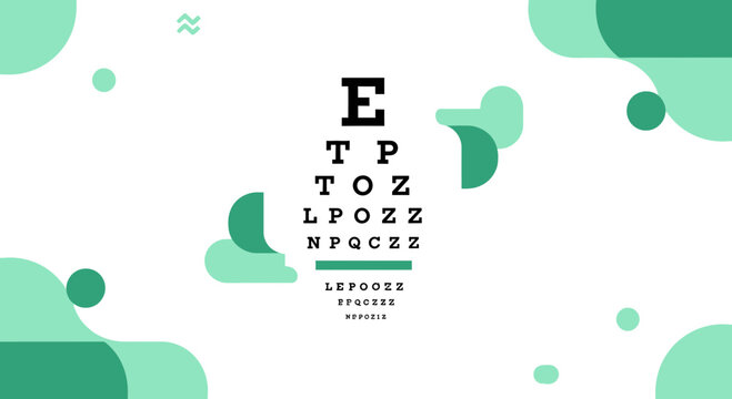 Eye Chart Illustration With Abstract Shapes And Modern Design Aesthetic Composition